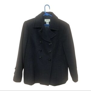 Gray women’s Wool Blend Winter Short Coat Size M Petite